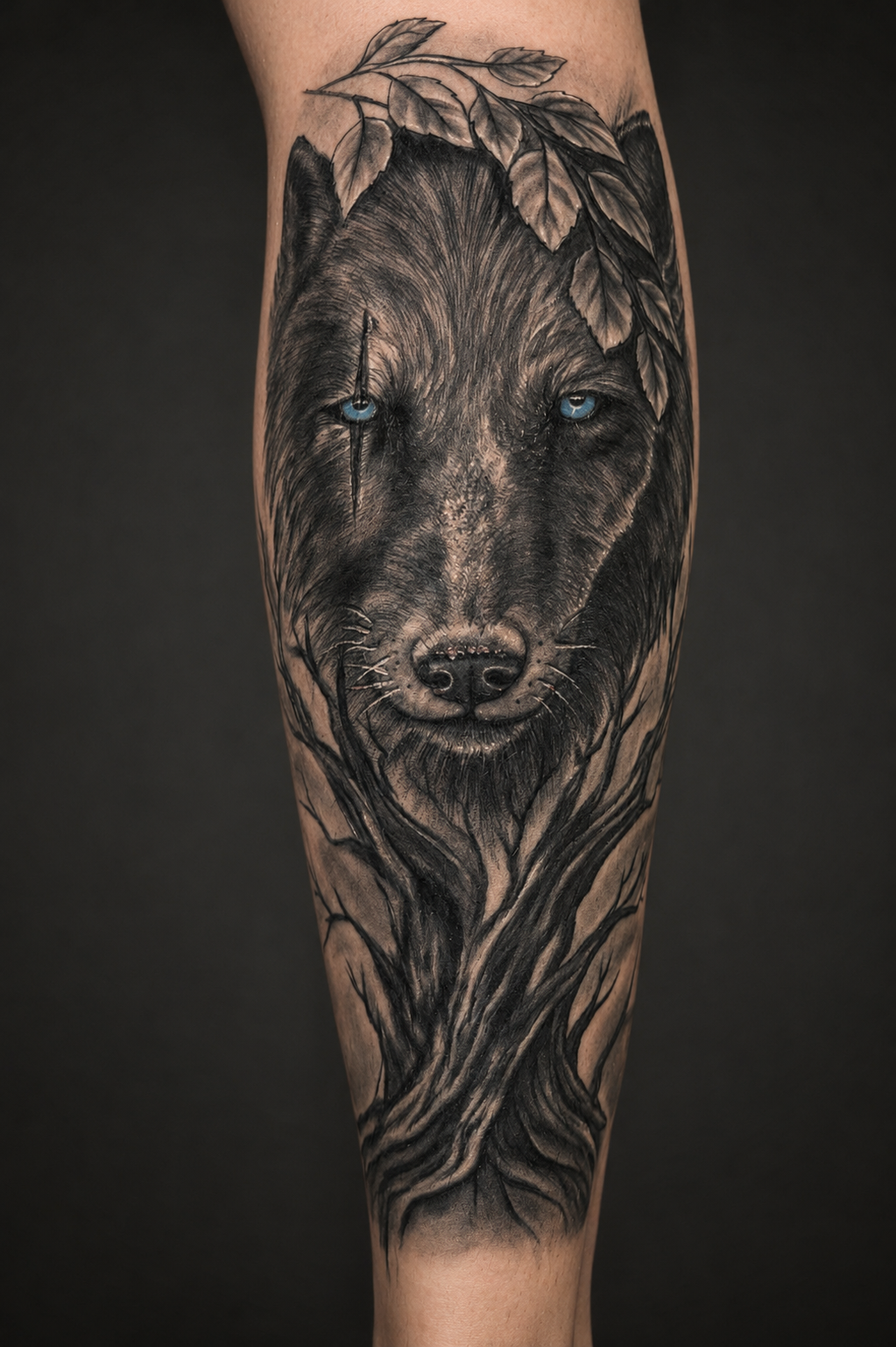 Wolf mit blauen Augen (Wade)